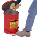 Fire Safe Oily Rag Waste Cans Red 14 Gallon Size Metal Step on Opening